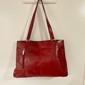 HOBO INTERNATIONAL RED LEATHER TOTE SHOULDER BAG, Vintage